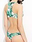 cheap Women&#039;s Swimwear &amp; Bikinis-Women&#039;s Swimwear Tankini Swimsuit Print Green Halter Neck Bathing Suits Floral