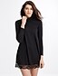 cheap Women&#039;s Dresses-Women&#039;s Daily Sheath Dress - Solid Colored Turtleneck Fall Black M L XL