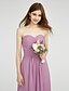 cheap Bridesmaid Dresses-Sheath / Column Strapless Floor Length Chiffon Bridesmaid Dress with Criss Cross by LAN TING BRIDE®