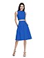 cheap Bridesmaid Dresses-A-Line Bridesmaid Dress Jewel Neck Sleeveless Elegant Knee Length Cotton with Pleats / Pocket 2022