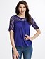 cheap Women&#039;s Blouses &amp; Shirts-Women&#039;s Street chic Plus Size Loose Blouse - Solid Colored, Lace Mesh