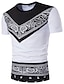 billige 3D-herreskjorter-Herre T-shirt Skjorte Grafisk Paisley Tribal Rund hals Hvid Sort Rød Kortærmet Daglig Sport Tynd Toppe Bomuld Gade
