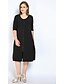 baratos Vestidos Casuais Tamanhos Grandes-Mulheres Vestido de turno Vestido midi Branco Preto Vermelho Verde Sólido Fenda Primavera Verão Decote U Trabalho L XL XXL 3XL 4XL 5XL 6XL 7XL / Tamanhos Grandes / Tamanhos Grandes