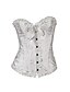 cheap Corsets-Women&#039;s Lace Up Overbust Corset - Jacquard Wine White Black S M L / Super Sexy