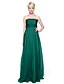 cheap Bridesmaid Dresses-Sheath / Column Strapless Floor Length Lace Tulle Bridesmaid Dress with Appliques Pleats by LAN TING BRIDE®