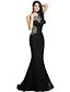 cheap Special Occasion Dresses-Mermaid / Trumpet Illusion Neck Sweep / Brush Train Glitter Lace Dress with Sequin / Crystals by LAN TING Express