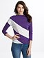 cheap Plus Size Tops-Women&#039;s T shirt Striped Round Neck Daily Weekend Modern Style Long Sleeve Tops Classic &amp; Timeless Wine Black Purple