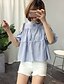 cheap Women&#039;s Blouses &amp; Shirts-Women&#039;s Cotton Blouse - Solid Colored / Spring / Summer / Ruffle / Cut Out