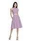 cheap Bridesmaid Dresses-A-Line Bridesmaid Dress Jewel Neck Sleeveless Elegant Knee Length Cotton with Pleats / Pocket 2022