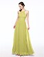 cheap Bridesmaid Dresses-A-Line Jewel Neck Floor Length Chiffon Bridesmaid Dress with Pleats