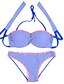 abordables Biquinis y Bañadores para Mujer-Mujer Sólido / Con Lazo Halter Azul Piscina Bikini Bañadores - Un Color S M L