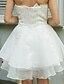 cheap Wedding Dresses-A-Line Strapless Short / Mini Organza / Satin Made-To-Measure Wedding Dresses with Appliques by LAN TING BRIDE® / Little White Dress