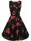 preiswerte Retro-Kleider-Damen Party / Festtage / Ausgehen Retro / Street Schick Baumwolle Swing Kleid Blumen Knielang