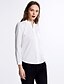 Недорогие Женские блузы и фуфайки-Жен. Офис Рюши Блуза V-образный вырез Однотонный Белый L / Весна