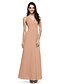 preiswerte Brautjungfernkleider-Sheath / Column Bridesmaid Dress V Neck Sleeveless Elegant Floor Length Chiffon with Criss Cross / Side Draping 2022