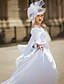 billige Wedding Dresses-Wedding Dresses Ball Gown V Neck Long Sleeve Chapel Train Satin Bridal Gowns With Beading Appliques 2024