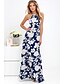 cheap Maxi Dresses-Women&#039;s Floral Maxi Blue Dress Vintage Summer Party Going out Sheath Floral S M