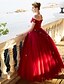 cheap Wedding Dresses-Princess Off-the-shoulder Floor Length Lace Tulle Wedding Dress with Crystal Beading Lace by QZ