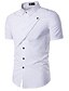 preiswerte Herrenhemden-Herrn Solide - Einfach Baumwolle Hemd / Bitte wählen Sie eine Nummer größer als Ihre normale Größe. / Kurzarm