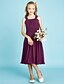 cheap Junior Bridesmaid Dresses-A-Line Knee Length Straps Chiffon Junior Bridesmaid Dresses&amp;Gowns With Sash / Ribbon Kids Wedding Guest Dress 4-16 Year