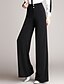 זול מכנסיים לנשים-בגדי ריקוד נשים קלסי ונצחי מידות גדולות לבוש עבודה רגל רחבה מכנסיים - צבע אחיד לַחְצָן שחור S M L