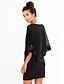 cheap Mini Dresses-Women&#039;s Going out Club Mini Sheath Chiffon Dress - Solid Colored Sequins Boat Neck Spring Black Navy Blue M L XL