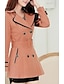 olcso Női felsőruházat-Napi Modern/kortárs Állógallér Női Hosszú Kabát Egyszínű Tavasz Poliészter Egyéb