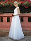 cheap Wedding Dresses-Wedding Dresses Floor Length A-Line Sleeveless Scoop Neck Tulle With Beading Appliques 2023 Bridal Gowns