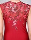 זול שמלות לאירועים מיוחדים-בתולת ים/חצוצרה בסגנון סיני מסיבת קוקטייל חג מסיבת ערב רשמית שמלת ערב צווארון תכשיט ג&#039;רסי באורך רצפה ללא שרוולים עם אפליקציות