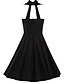 cheap Vintage Dresses-Women&#039;s Daily Vintage A Line Dress - Solid Colored Halter Neck Summer Black L XL XXL