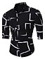 cheap Men&#039;s Casual Shirts-Men&#039;s Shirt Geometric Classic Collar White Black Navy Blue Long Sleeve Daily Weekend Print Slim Tops / Summer / Summer
