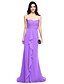 cheap Bridesmaid Dresses-Sheath / Column Bridesmaid Dress Sweetheart Sleeveless Elegant Sweep / Brush Train Chiffon with Criss Cross / Ruched / Ruffles 2022