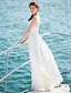 Χαμηλού Κόστους Νυφικά Φορέματα-Φορεματα για γαμο Γραμμή Α Λαιμός σέσουλα Αμάνικο Μακρύ Σιφόν Νυφικά φορέματα Με Δαντέλα 2023