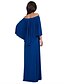 cheap Plus Size Dresses-Women&#039;s Off Shoulder Plus Size Daily Club Maxi Sheath Dress - Solid Colored Ruched Boat Neck Spring Navy Blue Army Green Royal Blue XL XXL XXXL