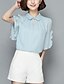 preiswerte Blusen und Hemden für Damen-Damen Solide / Patchwork - Street Schick Bluse, Peter Pan-Kragen Rüsche / Stilvoll / Patchwork / Chiffon