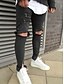 voordelige Heren broek-Heren Street chic Punk &amp; Gothic Medium taille Inelastisch Slank Jeans Broek Katoen,Effen Alle seizoenen