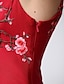 זול שמלות לאירועים מיוחדים-בתולת ים/חצוצרה בסגנון סיני מסיבת קוקטייל חג מסיבת ערב רשמית שמלת ערב צווארון תכשיט ג&#039;רסי באורך רצפה ללא שרוולים עם אפליקציות