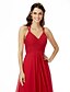 cheap Bridesmaid Dresses-Sheath / Column Bridesmaid Dress Spaghetti Strap Sleeveless Beautiful Back Ankle Length Chiffon with Criss Cross / Pleats 2022