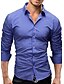cheap Men&#039;s Dress Shirts-Men&#039;s Shirt Plaid / Check Solid Colored Shirt Collar Black Blue Red Long Sleeve Business Daily Slim Tops Active Streetwear