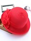 Χαμηλού Κόστους Γυναικεία καπέλα-Γυναικείο Μονόχρωμο,Καπέλο Λουλούδι Άχυρο Άνοιξη/Χειμώνας Καλοκαίρι,Τύπου bucket Καπέλο ηλίου Ριγέ