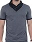 abordables polo classique-Homme T Shirt golf Mosaïque Couleur Pleine Col Col V Noir Bleu Gris Gris Foncé Manches Courtes Casual du quotidien Mince Hauts Coton Actif Vêtement de rue