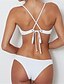 voordelige Bikini&#039;s &amp; Badmode-Dames Eenvoudig Bikini Zwempak Veters Effen Bandje Zwemkleding Badpakken Wit Zwart