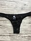 baratos Moda Íntima Exótica para Homem-Homens Renda / Com Transparência Super Sexy G-string Underwear Sólido Cintura Baixa Preto Branco Azul M L XL