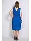 levne Dámské šaty-Dámské Asymetrické Větší velikosti Vodní modrá Černá Šaty Vintage Jaro Denní Dovolená A Line Shift Pouzdro Jednobarevné Do V Nabírané šaty Plisé Rozparek L XL