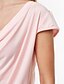 olcso Női pólók-Casual/hétköznapi Szexi V-alakú-Női Póló,Egyszínű Nyári Rövid ujjú Poliészter Vékony