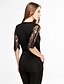 cheap Women&#039;s Jumpsuits &amp; Rompers-Women&#039;s Backless Patchwork/Lace Backless Hollow Out Black Jumpsuits,Sexy/Lace Stand ½ Length Sleeve