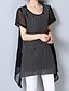 cheap Plus Size Tops-Women&#039;s Blouse Striped Round Neck Black Plus Size Daily Work Clothing Apparel Streetwear Sophisticated / Summer / Short Sleeve