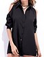 cheap Plus Size Tops-Women&#039;s Shirt Solid Colored V Neck White Black Going out Cut Out Clothing Apparel / Long Sleeve