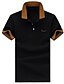 baratos polo clássico-Homens Camiseta Polo Camisa de golfe Letra Cor Sólida Colarinho Colarinho de Camisa Branco Preto Cinzento Rosa Azul Marinha Manga Curta Tamanho Grande Diário Bordado Blusas Algodão / Verão / Verão