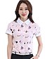 billige Bluser og skjorter til kvinner-Dame Blonde Trykt mønster Skjorte Fritid Skjortekrage Rosa / Navyblå